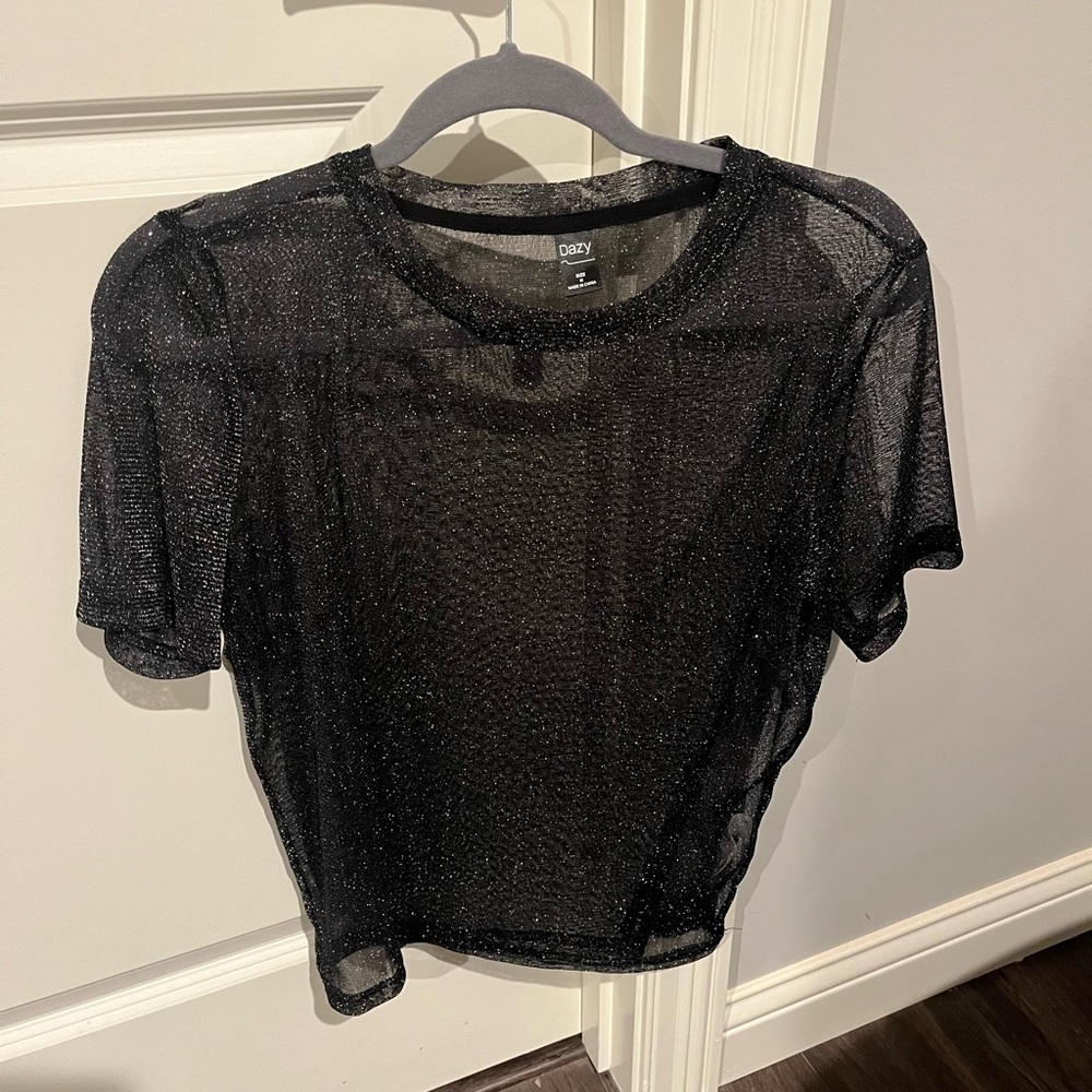 Black Sheer Top